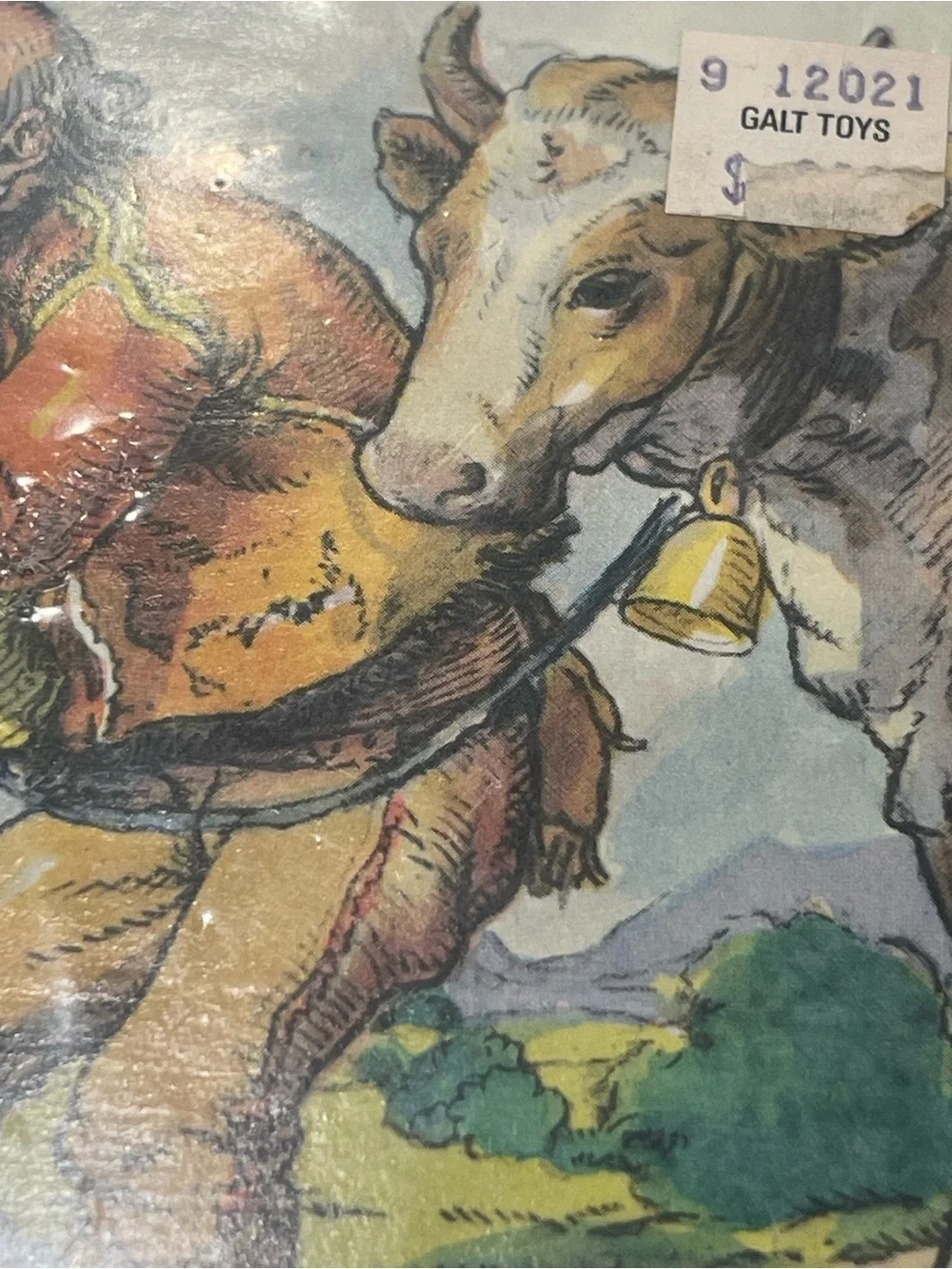 Rare VNTG wooden cube puzzle Czechoslovakia traditional folk  tale illustrations